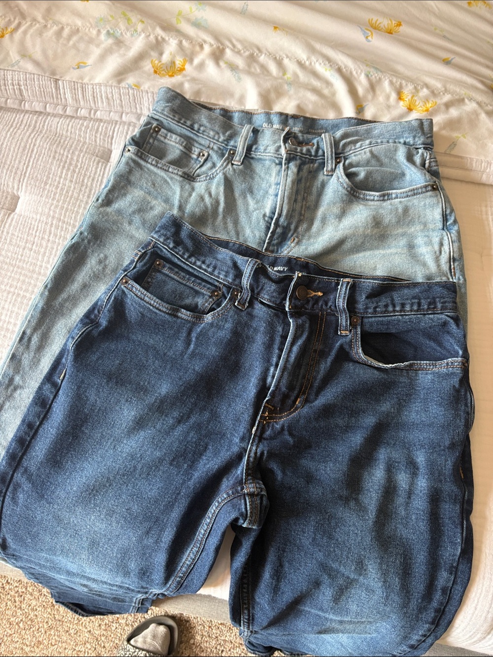 Old Navy- 2pack… Men's Straight Leg Jeans - Light Blue & Dark Blue Denim